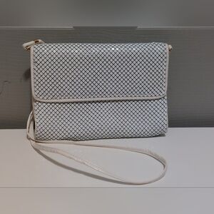 Vintage Whiting and Davis International White Chainlink Crossbody Bag